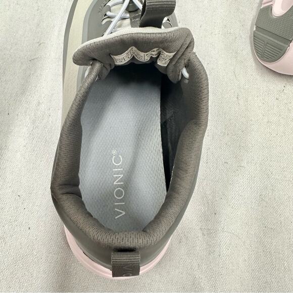 Vionic Guinn Bungee Lace Waterproof sneaker Grey Blush size 10 comfort New - Picture 7 of 16